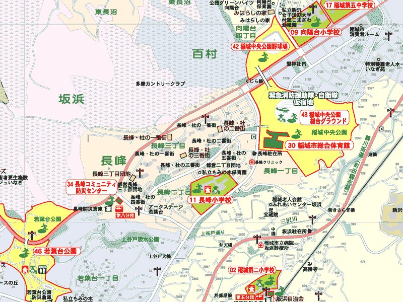 防災マップ画像長峰地区