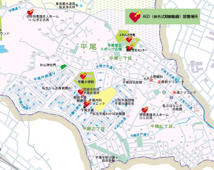 �����n���AED�}�b�v