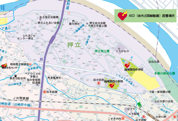 �����n���AED�}�b�v